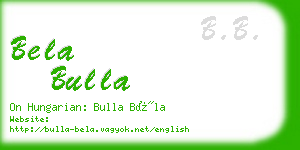 bela bulla business card